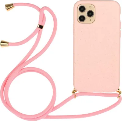 Produktbild von iPhone 15 Pro Hülle - Coverup TPU Back Cover mit Handykette - Biologisch Abbaubar - Pink