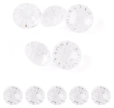 Productafbeelding van Zirkoniumkristallen - 6 mm facetgeslepen kristallen - geschikt voor sieraden maken en nagelkunst - 5 stuks, helder