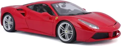 Zdjęcie produktu dla BBURAGO Ferrari 488 Gtb, Model samochodu sportowego, Wstępnie zmontowany, 1:18, Ferrari 488 Gtb, Męski, Czerwony