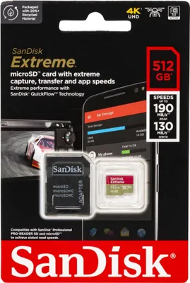 Immagine prodotto di SanDisk microSDXC 512GB Extreme A2 C10 V30 UHS-I U3