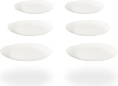 Obrázok produktu pre Buchensee Dezertný tanier / tanier na koláče, 6 tanierov 21 cm v bielej farbe z porcelánu, jemná kostná porcelán