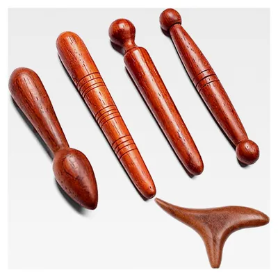 Produktbild von 5 Stück Massageholz, Dreieck-Massagegerät, Triggerpunkt-Massagegerät für Füße, Massagestab und Akupressurstift für Schulter, Rücken und Beine