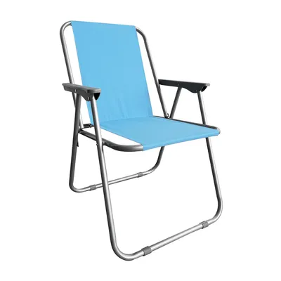 Produktbild von Campingstuhl Anglersessel Gartenstuhl Sessel mit Armlehne hellblau