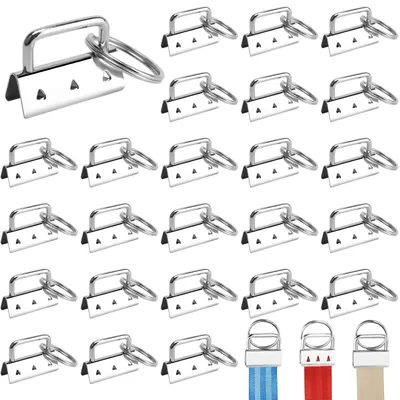 Imagen del producto de TRANKIELO® - 30 anillas sin tratar, de 32 mm - componentes metálicos duraderos - mosquetones y llaveros
