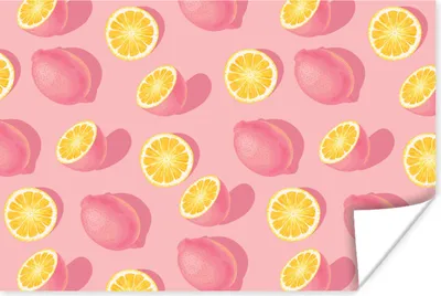 Produktbild von MuchoWow® Poster Sommer - Zitrone - Rosa - Gelb 60x40 cm - Schlafzimmerdekoration