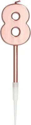 Produktbild von Rosy Blush Zahlenkerze 8 roségold 14cm