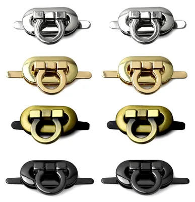 Produktbild von Taschenverschluss - 8 Stück Drehverschluss aus Metall - Zubehör für Taschen und Geldbörsen - Silberfarben