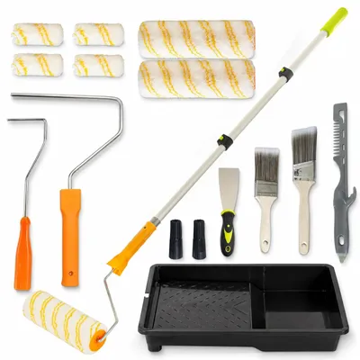 Immagine prodotto di Set di 15 accessori per verniciatura a rullo, completo di prolunga