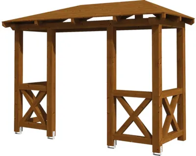 Produktbild von SKAN HOLZ Vordach Wismar 5 nussbaum 351x134 cm