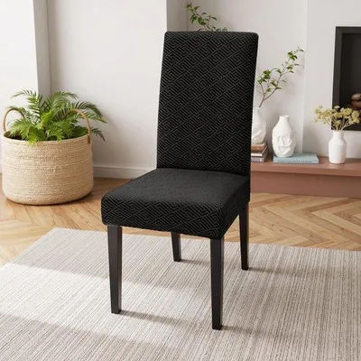 Produktbild von Unyqoos® Stretch-Stuhlhussen 6er-Set – universelle Stuhlbezüge aus Polyester/Elasthan, waschbar 40°C, passend für Stühle ohne Armlehne (Rückenhöhe 50–60 cm)