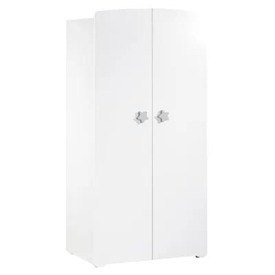 Produktbild von 2-türiger Kleiderschrank für Babyzimmer – Graue Sternknöpfe