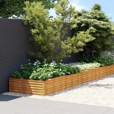 Obrázek produktu pro Bloembak – Zvýšený květinový záhon – Ocel Corten – 960 x 100 x 36 cm – Rezavě hnědá barva