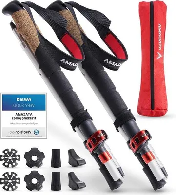 Produktbild von Famanu Nordic Walking Stöcke für Damen und Herren - Telescopische Carbon Wanderstöcke - Trekking und faltbar