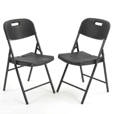 Produktbild von Klappstuhl Set bis 150kg belastbar faltbar stabil Terrasse Gartenstuhl 2er Set
