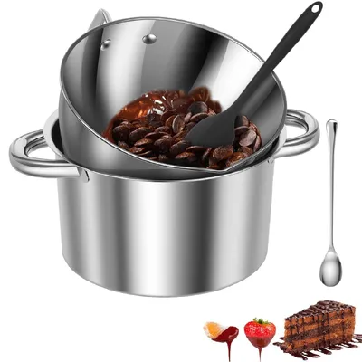 Wasserbad-Schmelztopf-Set, 4-teilig, Edelstahl 304, 2 l + 2,6 l