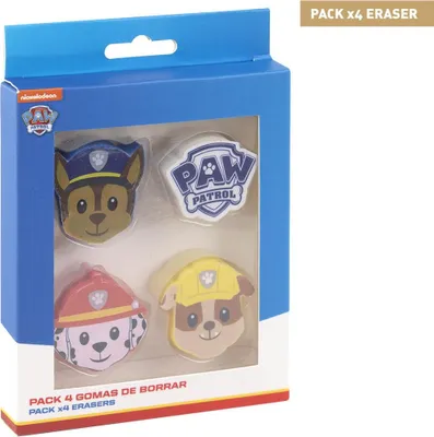 Produktbild von Paw Patrol Radiergummis, Aufsteckradierer - 4er Pack- Eraser Radierer