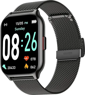 Produktbild von Smartwatch Damen mit Telefonfunktion mit Herzfrequenzmesser Blutdruck Schlaftracker Schrittzähler IP67 Wasserdicht Fitness für Android IOS(Schwarz)