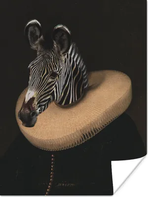 Produktbild von MuchoWow® Poster Zebra - Alte Meister - Kunst 120x160 cm - Wandbilder