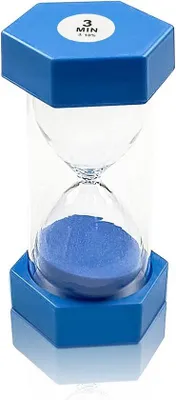 Produktbild von Sanduhr 3 Minuten Blau, Kinder- und Küchenwecker, Tägertimer, Dekoration für Haushalt und Büro