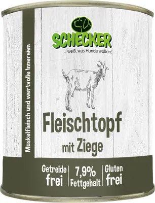 Produktbild von 6 x 820 g - Schecker Nassfutter - Fleischtopf mit Ziege - getreidefrei - glutenfrei