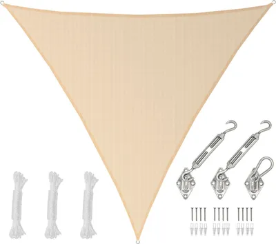 Image de 6x6x6 UV Voile d'ombrage Triangulaire Respirant - Voile de protection solaire avec fixation