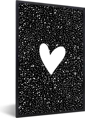 Produktbild von MuchoWow® Gerahmtes Poster Design - Liebe - Herz 60x90 cm - Poster mit Schwarzem Bilderrahmen Wandposter Rahmen Foto Bilder - Kunst