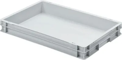 Produktbild von Eurobehälter mit geschlossenem Griff | HxBxT 7,5x40x60cm | 15 Liter | Grau | Eurobox, Transportbox, Transportbehälter, Stapelbehälter