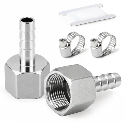 Schlauchbarbfitting 12mm x 3/4" BSP, 2 Stück, Edelstahl