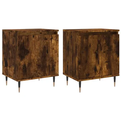 Immagine prodotto di Comodini Rovere Fumo 2 pz 40x30x50 cm in Legno Multistrato