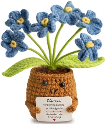 Immagine prodotto di Mini fiore fatto a mano – Fiore all'uncinetto, decorazione, idea regalo, blu