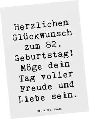 Produktbild von Mr. & Mrs. Panda Grußkarte Spruch 82. Geburtstag - Weiß - Geschenk, Feier, Postkarte, Geschenke, Zuneigung und Freude, Geburtstagsgeschenk, herzlicher Geburtstagsgruß