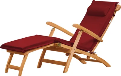 Produktbild von Liegenauflage Auflagen Set rot für Deckchair mit abnehmbarem Nackenkissen waschbares Liegestuhl Polster + Kopfstütze
