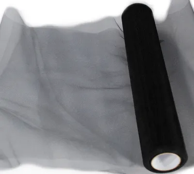 Produktbild von Tüll in schwarz 35 cm x 20 m Tüllstoff - Tischläufer - Tischdeko