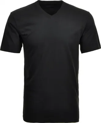 Produktbild von RAGMAN Herren T-Shirt Doppelpack Kurzarm V-Neck Regular Schwarz 6XL