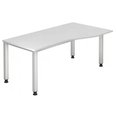 Immagine prodotto di HAMMERBACHER QS18 höhenverstellbarer Schreibtisch weiß Trapezform