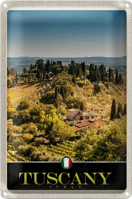 Produktbild von Blechschild Reise 18x12cm Toskana Italien Finca Weinfelder Schild