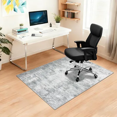 Imagen del producto de Alfombrilla antideslizante para sillas, de 90 x 120 cm, color gris, para suelos de madera