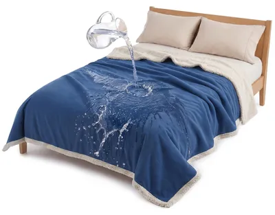 Wasserdichte Hundedecke 203×152 cm, marineblau/taupe