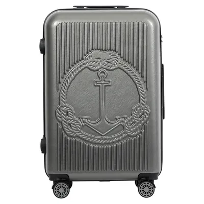 Produktbild von Biggdesign Ocean Koffer Hartschale Mittelgroß| Reisetasche mit Rollen | Reisekoffer mit Kombinationsschloss | 4 Doppel Rollen | 360 Grad drehbar | Leicht | Grau