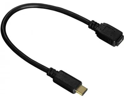 Obrázek produktu pro Hama 00135718, 0,15 m, USB C, Micro-USB B, USB 2.0, Samec/samice, Černá