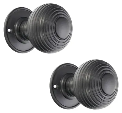 Türknauf-Paar aus Massivmessing, 60 mm, Schwarz