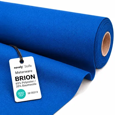 Productafbeelding van Novely BRION, middelzware, premium katoenmix, stoffen per meter, kreukvrij - Kleur: 21 Blauw