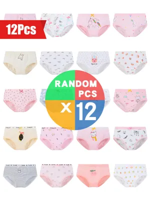 Produktbild von 12 Mädchen Slips Unterhosen Unterwäsche Panty Kinder Baumwolle Hipster Schlüpfer Für Kinder im Alter von 4-5 Jahren und einer Körpergrößevon 104-110cm