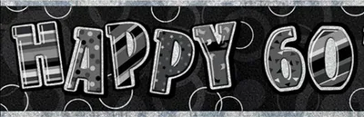 Produktbild von Unique Party Folien Banner zum 60.Geburtstag SG12299 (274 cm) (Schwarz/Silber)