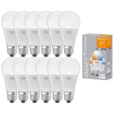 Produktbild von 12 x Ledvance LED Smart+ Birne A60 9,5W = 75W E27 matt 1055lm Tunable White 2700K-6500K Dimmbar App Google Alexa WiFi