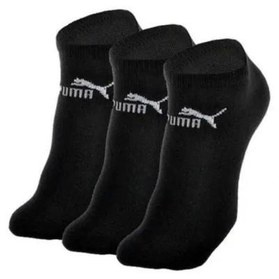 Zdjęcie produktu dla PUMA 3 pary skarpetek trampki bawełniane skarpetki rekreacyjne uni czarne 35-38