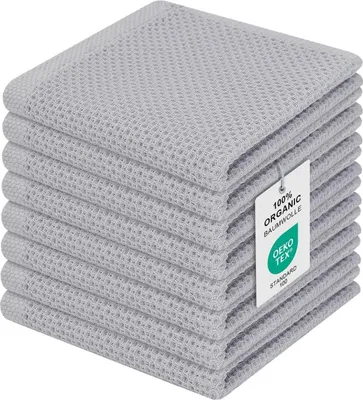 Produktbild von Moosfor Küchentücher 100% Baumwolle 8er Set Hellgrau