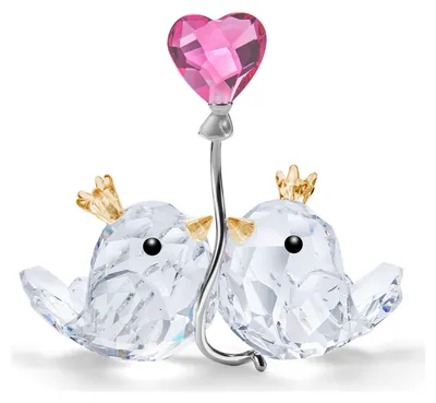 Produktbild von SWAROVSKI  Kristallfigurine Unzertrennliche Vögel rosa Herz Mehrfarbig WITH LOVE 5492226