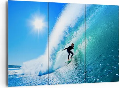 Produktbild von Bild auf Leinwand - Leinwandbild - Windsurfing strand ozean spaß - 165x110cm - Wand Bild - Wanddeko - Leinwanddruck - Bilder - Kunstdruck - Leinwand bilder - Wandkunst - CE165x110-2270