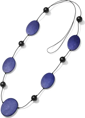 Produktbild von Lange Kette Rubylin mit Holzscheiben von collezione alessandro